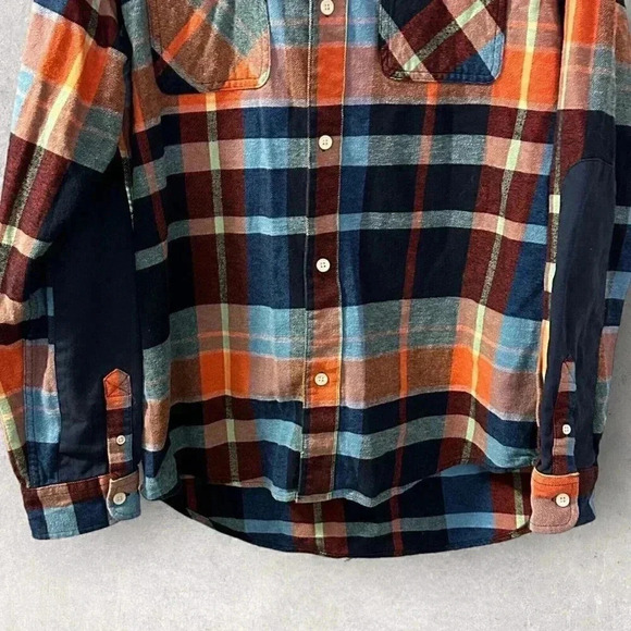 Free Assembly Men's long sleeve flannel size Large, pockets and elbow patches - Picture 7 of 16